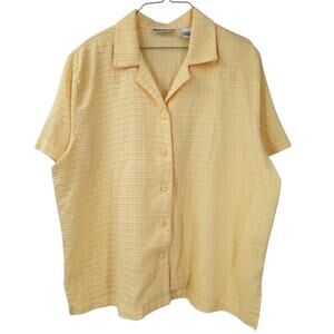 DRAPER'S & DAMON'S Yellow Button Down Shirt Womens Petite Size PXL